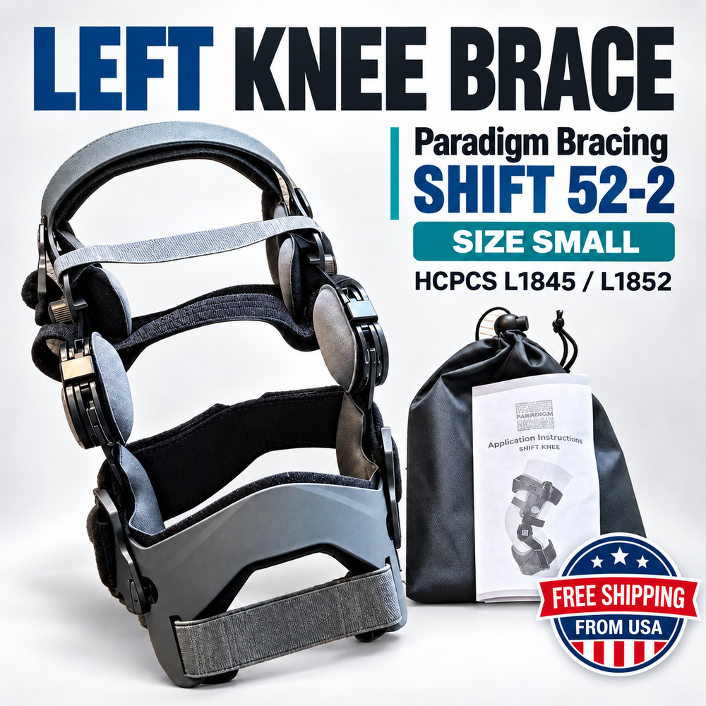 Left Knee Brace Paradigm Bracing Model Shift 52-2 Small HCPCS L1845/L1852 OA